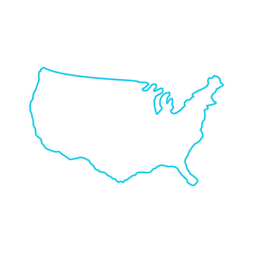kaart van de verenigde staten geïllustreerd op witte achtergrond vector