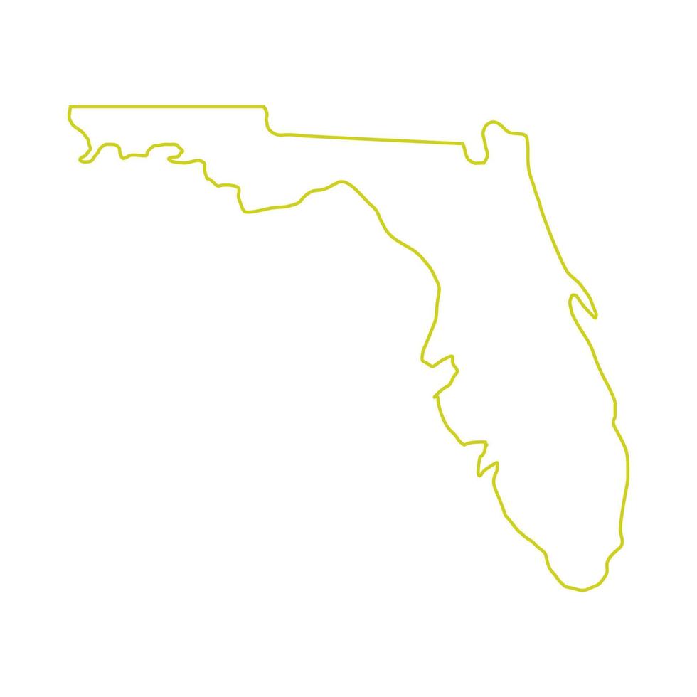 Florida kaart geïllustreerd op witte achtergrond vector