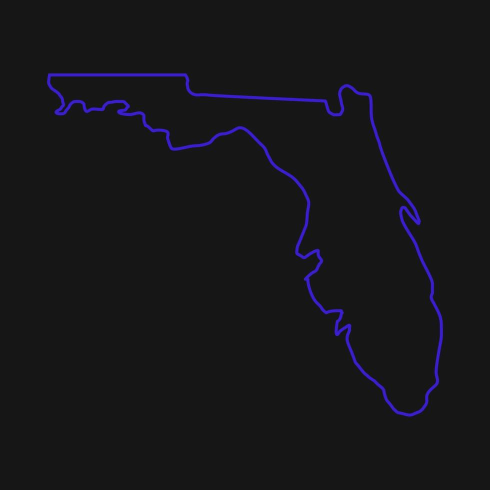 Florida kaart geïllustreerd op witte achtergrond vector
