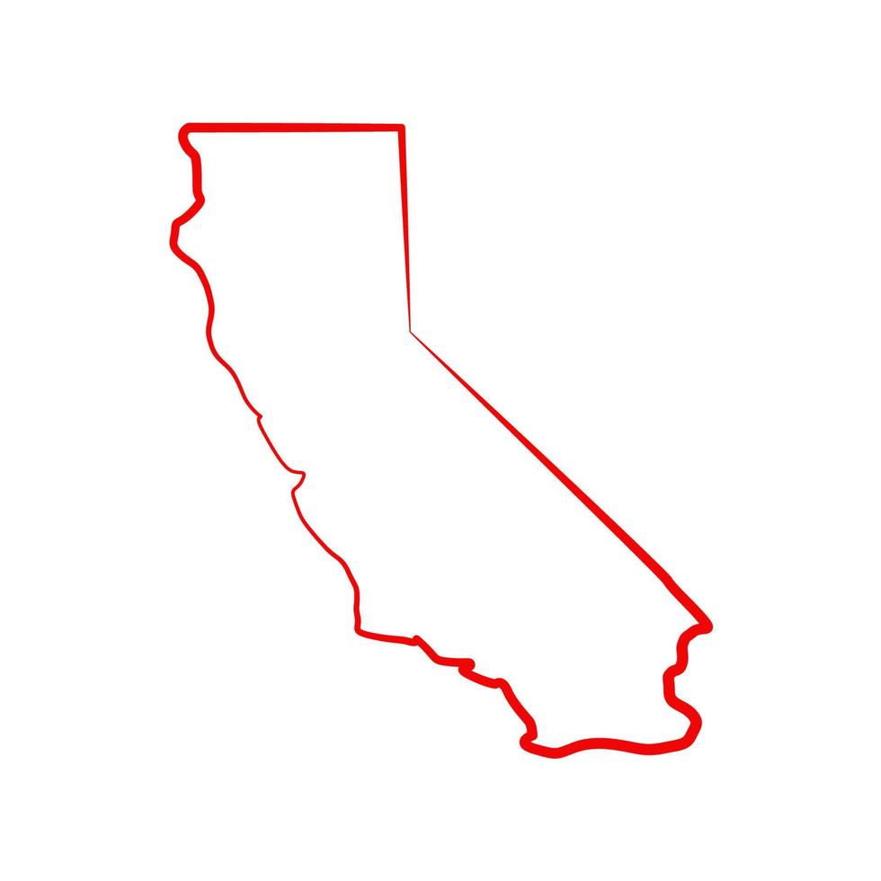 kaart van californië geïllustreerd op witte achtergrond vector