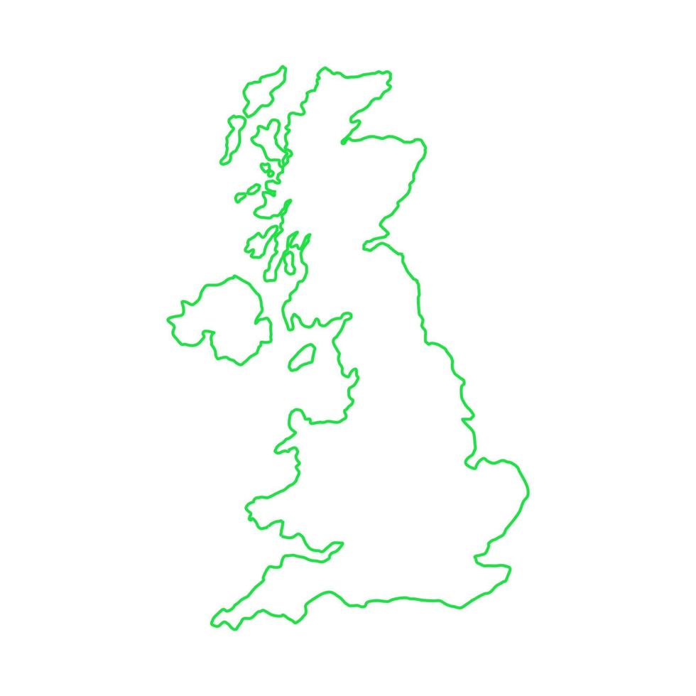 Groot-Brittannië kaart geïllustreerd op witte achtergrond vector