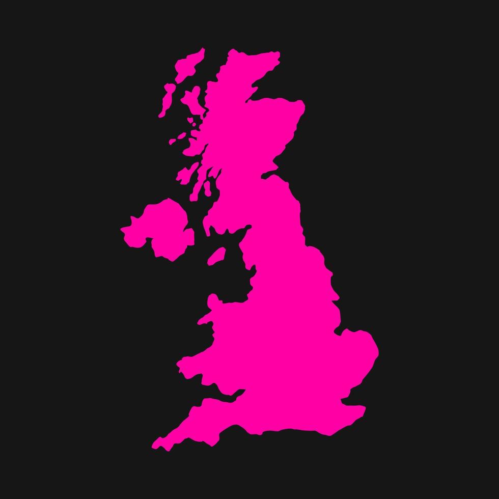 Groot-Brittannië kaart geïllustreerd op witte achtergrond vector
