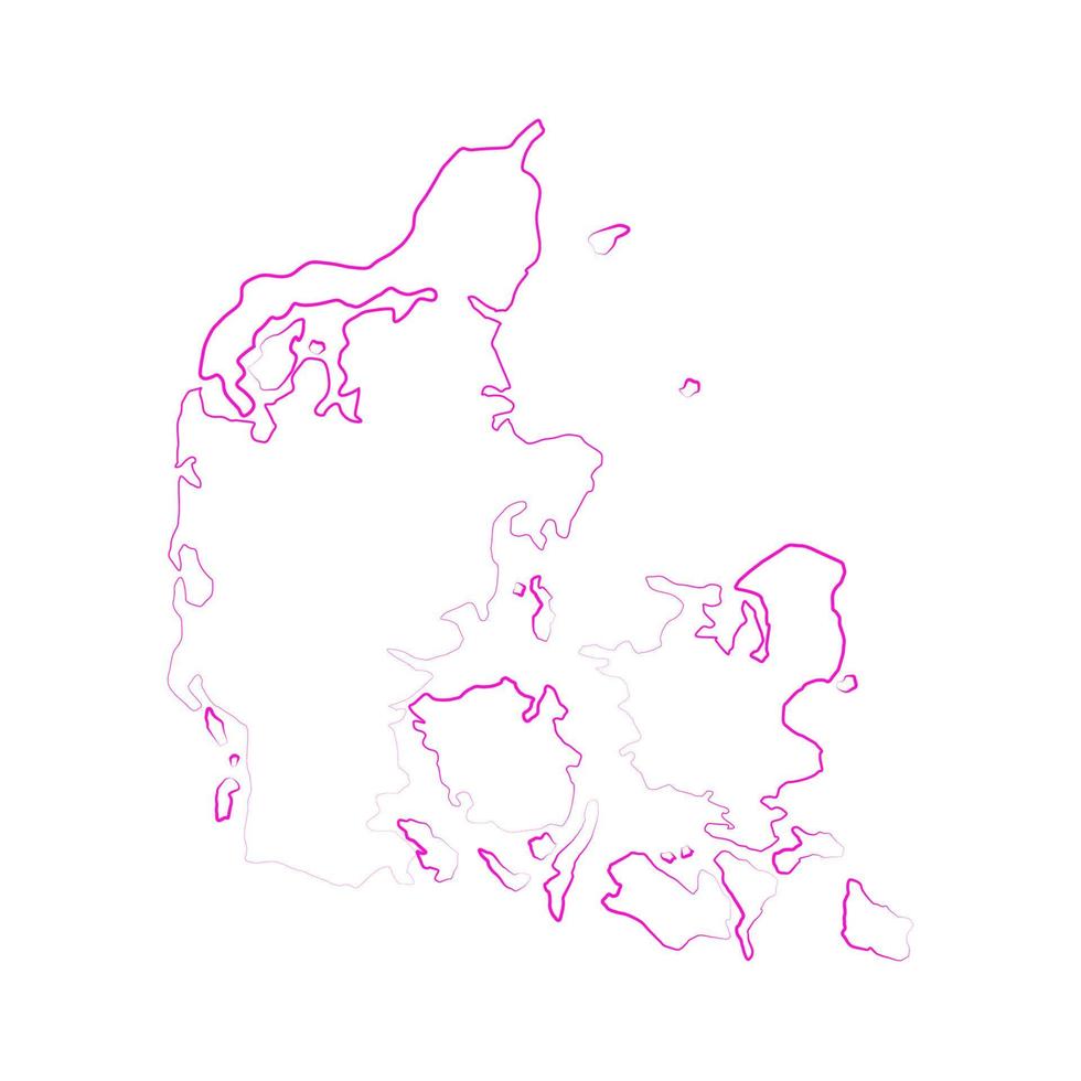 denemarken kaart geïllustreerd op een witte achtergrond vector