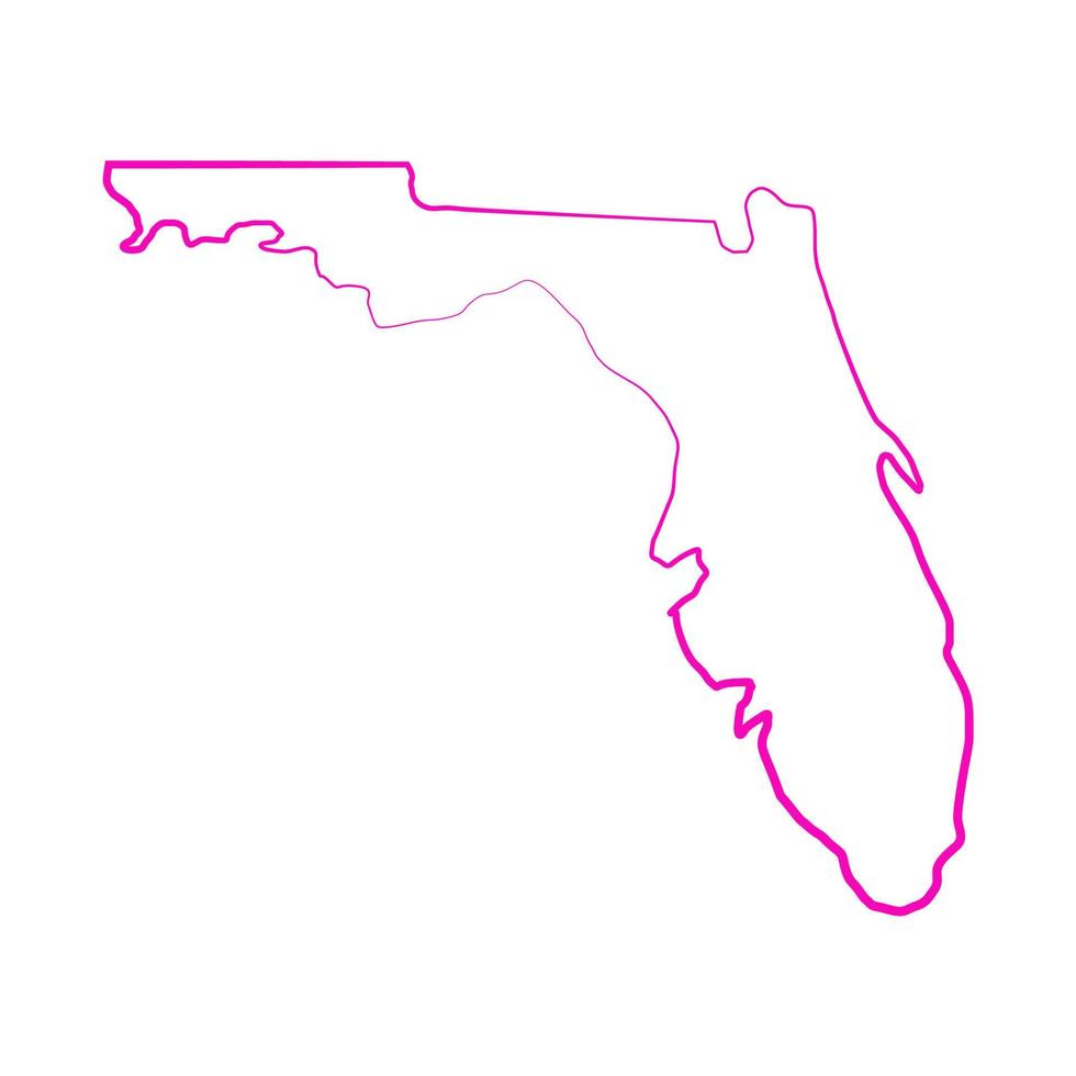 Florida kaart geïllustreerd op witte achtergrond vector