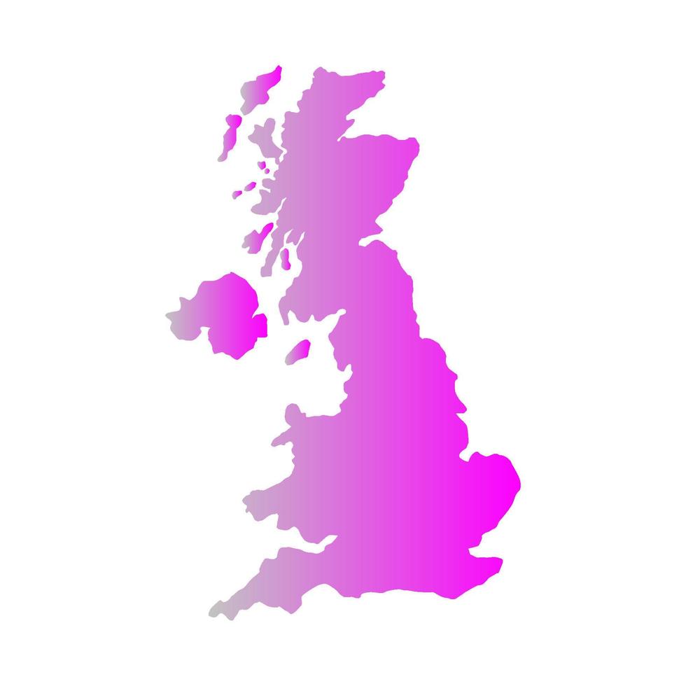 Groot-Brittannië kaart geïllustreerd op witte achtergrond vector
