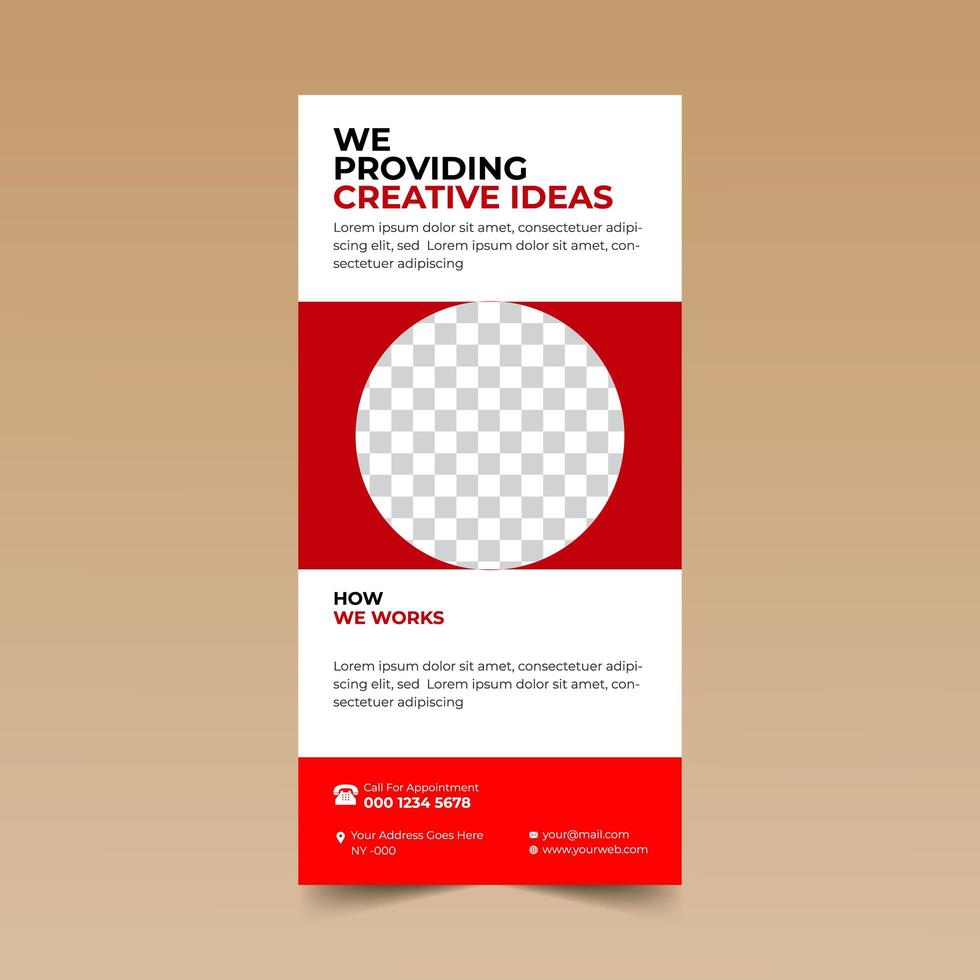 rode verticale brochure kaart ontwerpsjabloon vector