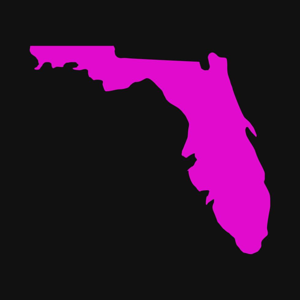 Florida kaart geïllustreerd op witte achtergrond vector