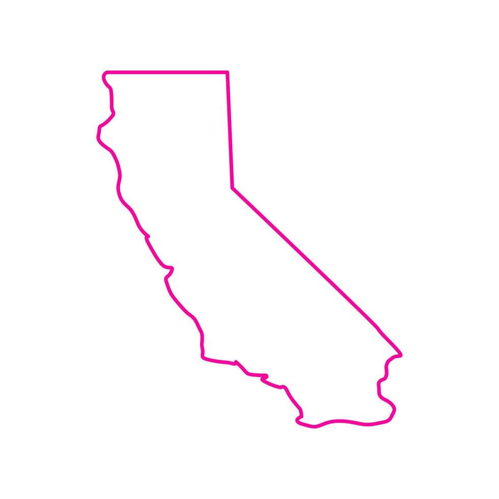 kaart van californië geïllustreerd op witte achtergrond vector