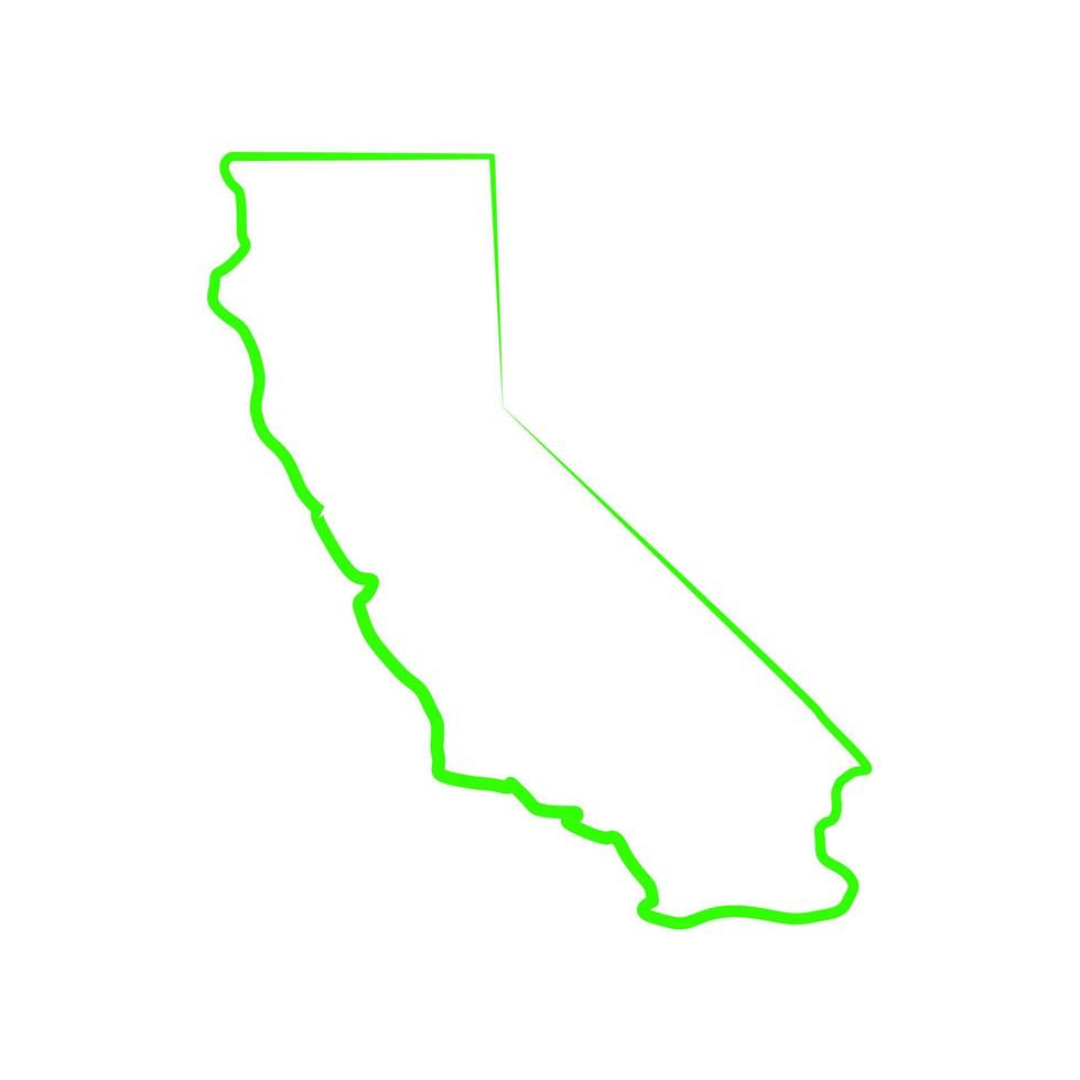 kaart van californië geïllustreerd op witte achtergrond vector