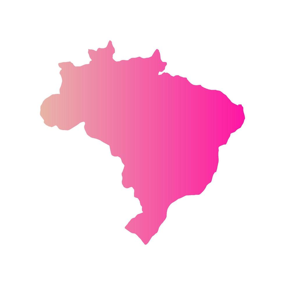 brazilië kaart geïllustreerd op witte achtergrond vector