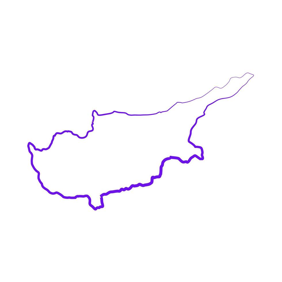 kaart van cyprus geïllustreerd op een witte achtergrond vector