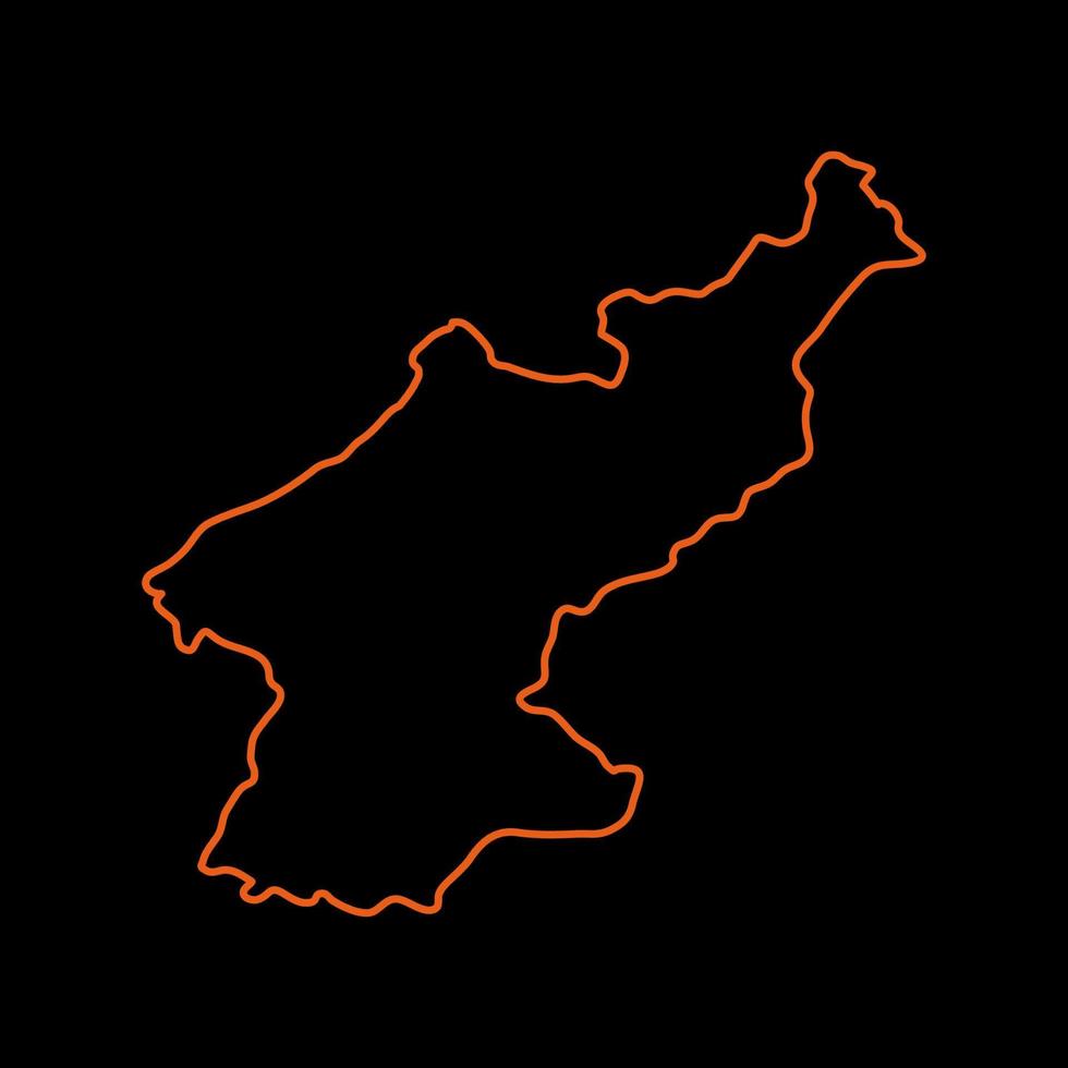noord-korea kaart geïllustreerd op witte achtergrond vector