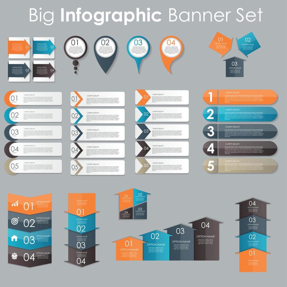 grote reeks infographic bannersjablonen voor uw bedrijf vectorillustratie vector