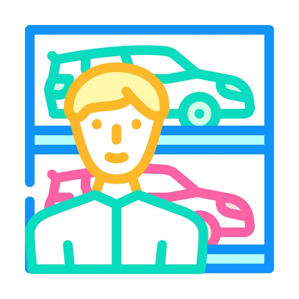 auto auto verkoper kleur pictogram vectorillustratie vector