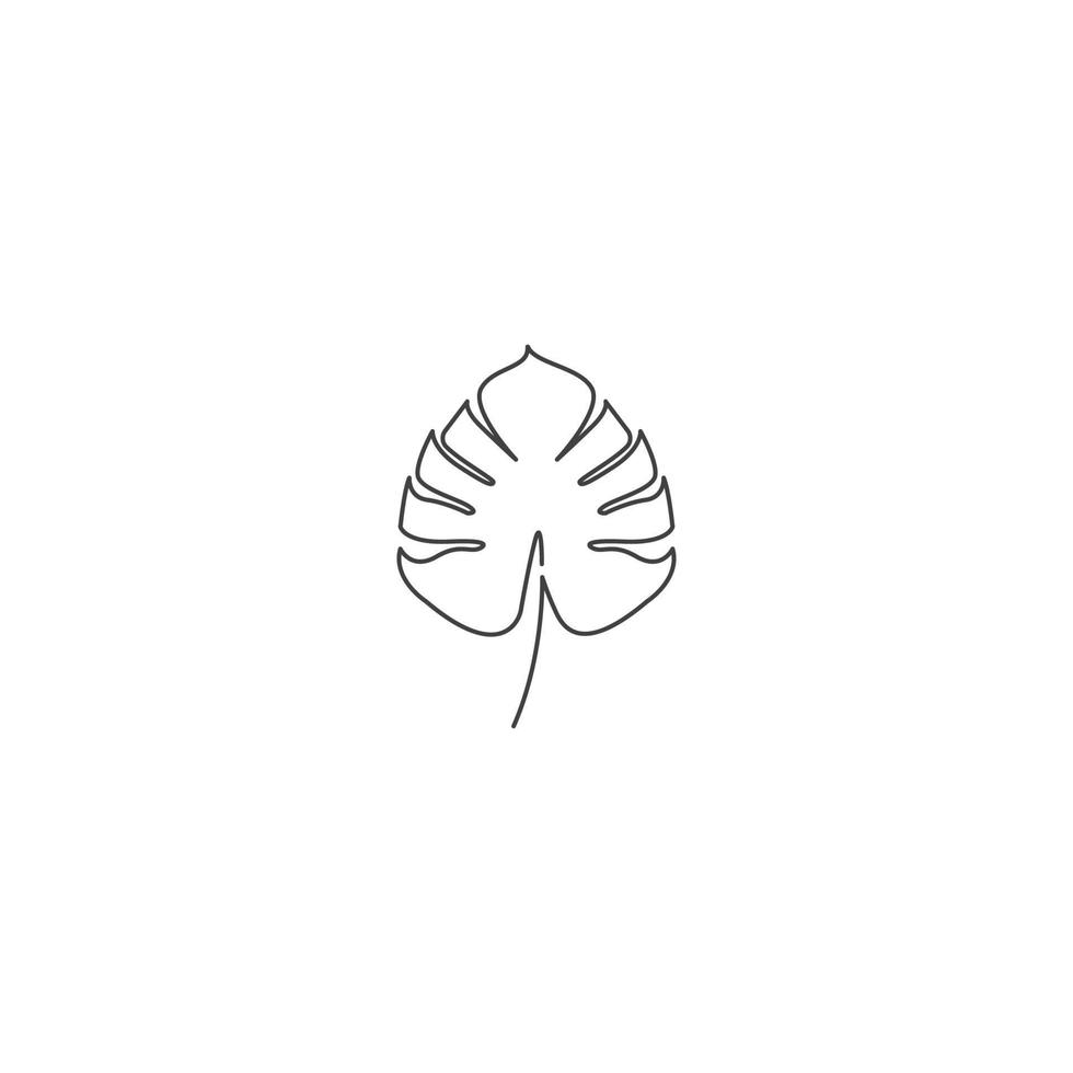 monstera blad, tropische bladeren lijntekeningen. vector logo pictogrammalplaatje