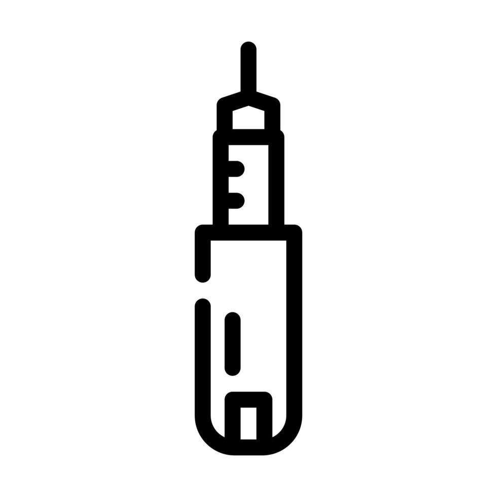 injector insuline lijn pictogram vectorillustratie zwart vector