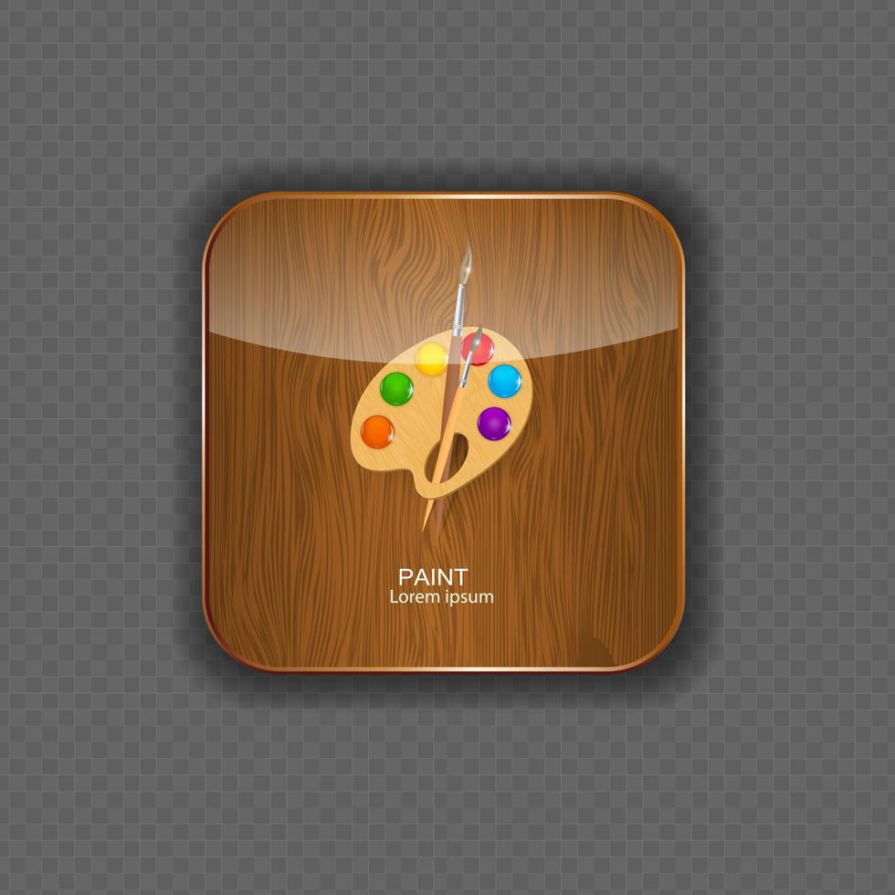 verf hout applicatie iconen vector illustratie