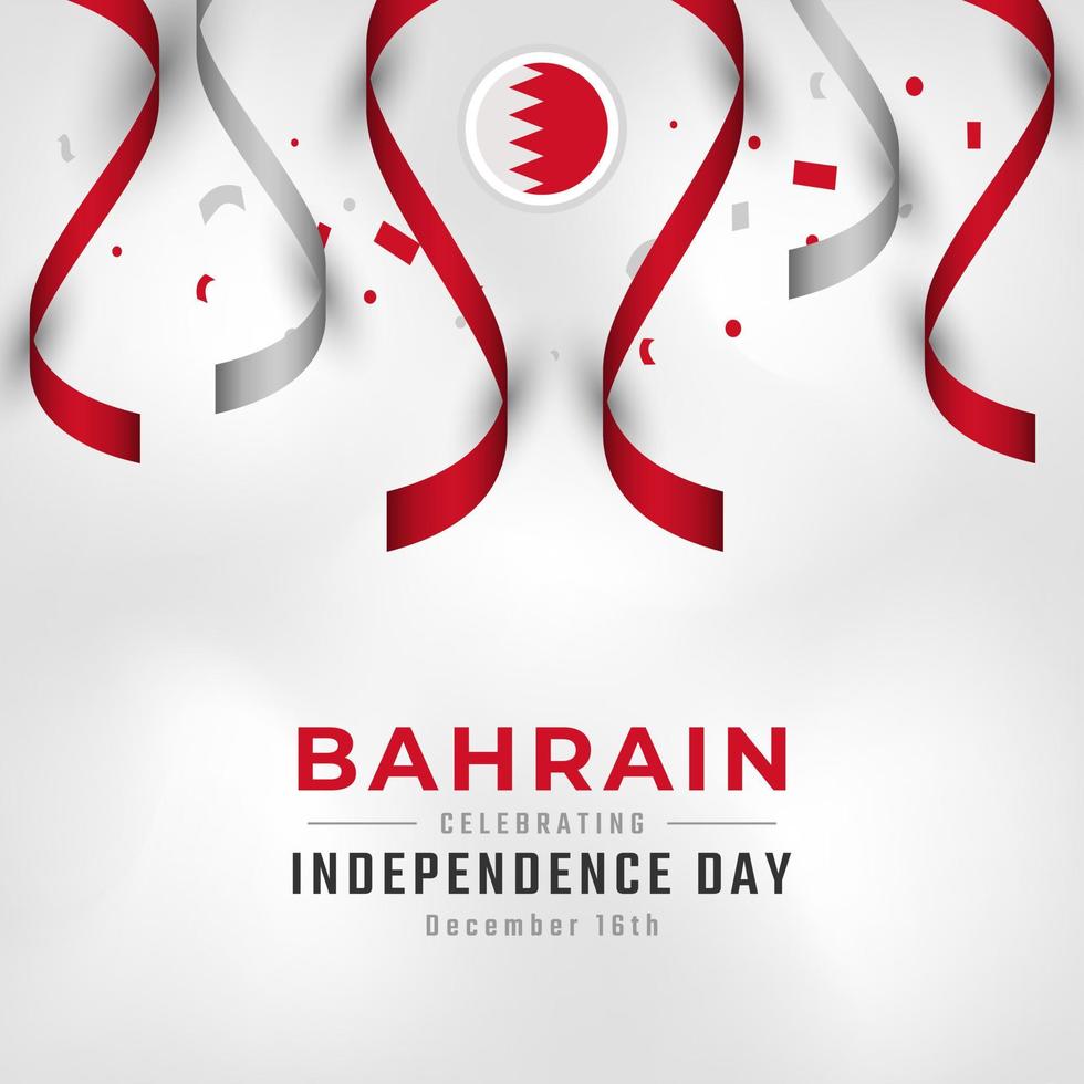 gelukkige dag van de onafhankelijkheid van bahrein 16 december viering vectorillustratie ontwerp. sjabloon voor poster, banner, reclame, wenskaart of printontwerpelement vector
