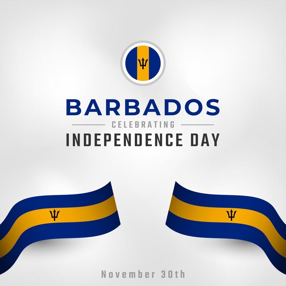 gelukkige dag van de onafhankelijkheid van barbados 30 november viering vectorillustratie ontwerp. sjabloon voor poster, banner, reclame, wenskaart of printontwerpelement vector