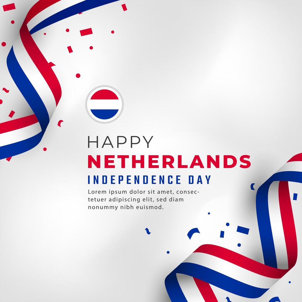 gelukkige dag van de onafhankelijkheid van nederland 26 juli viering vectorillustratie ontwerp. sjabloon voor poster, banner, reclame, wenskaart of printontwerpelement vector