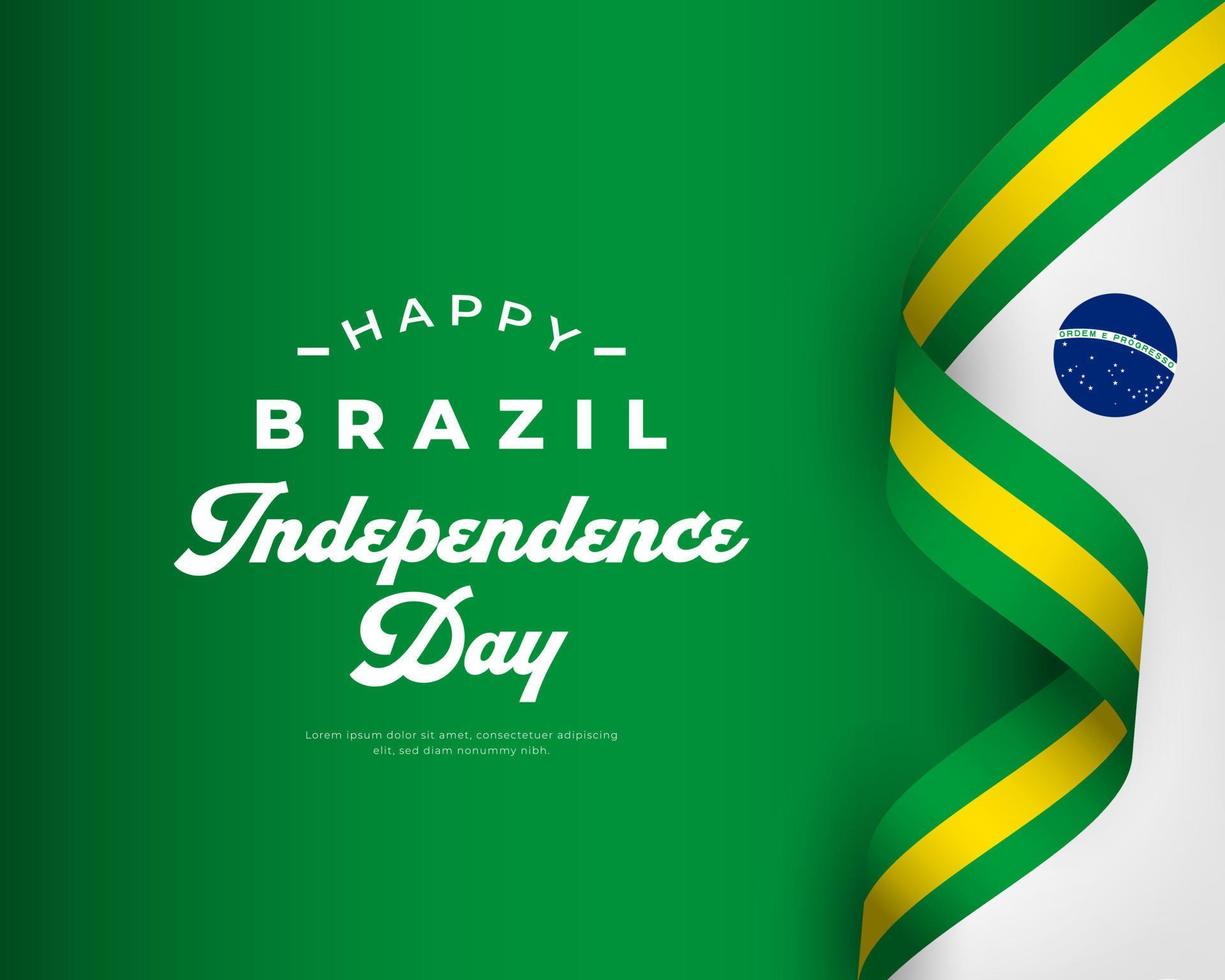 gelukkige dag van de onafhankelijkheid van Brazilië 7 september viering vectorillustratie ontwerp. sjabloon voor poster, banner, reclame, wenskaart of printontwerpelement vector