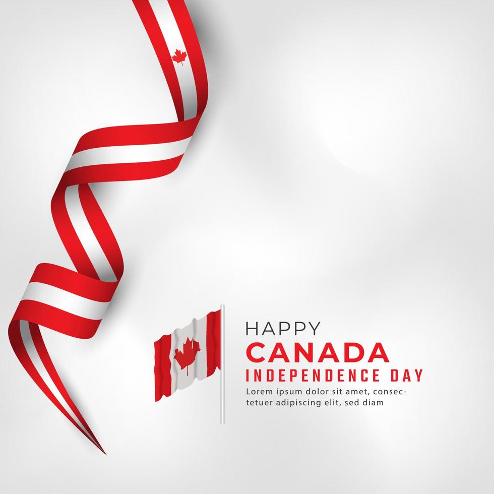 gelukkige dag van de onafhankelijkheid van canada 1 juli viering vectorillustratie ontwerp. sjabloon voor poster, banner, reclame, wenskaart of printontwerpelement vector