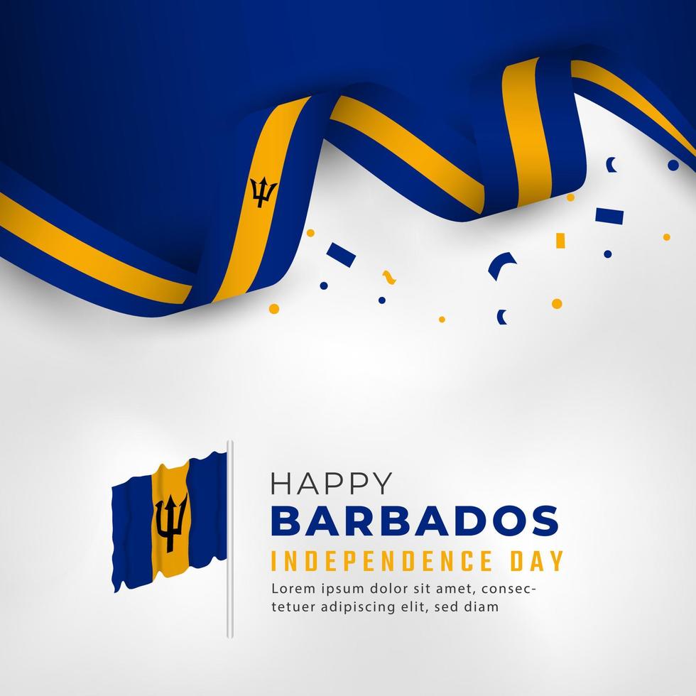 gelukkige dag van de onafhankelijkheid van barbados 30 november viering vectorillustratie ontwerp. sjabloon voor poster, banner, reclame, wenskaart of printontwerpelement vector