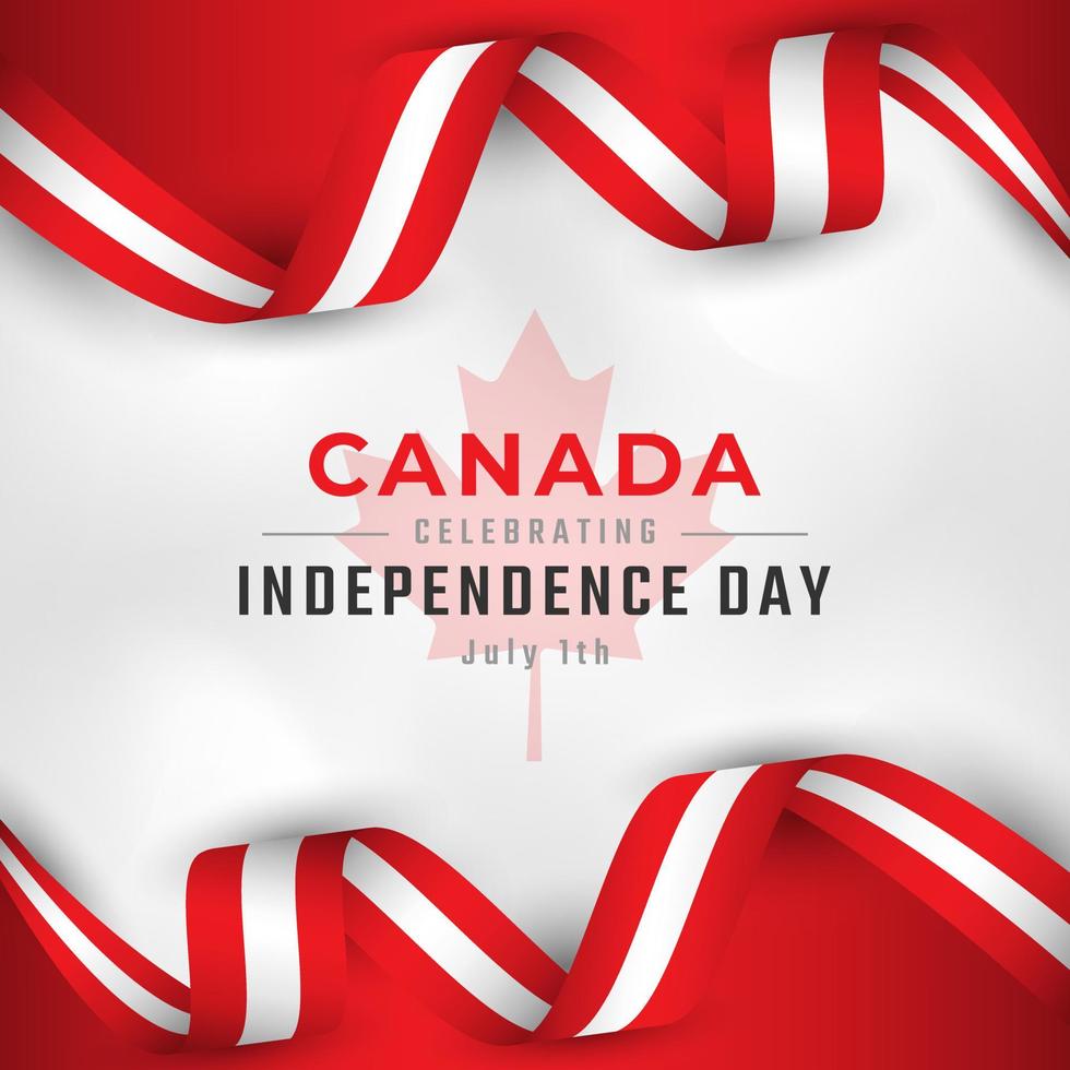 gelukkige dag van de onafhankelijkheid van canada 1 juli viering vectorillustratie ontwerp. sjabloon voor poster, banner, reclame, wenskaart of printontwerpelement vector