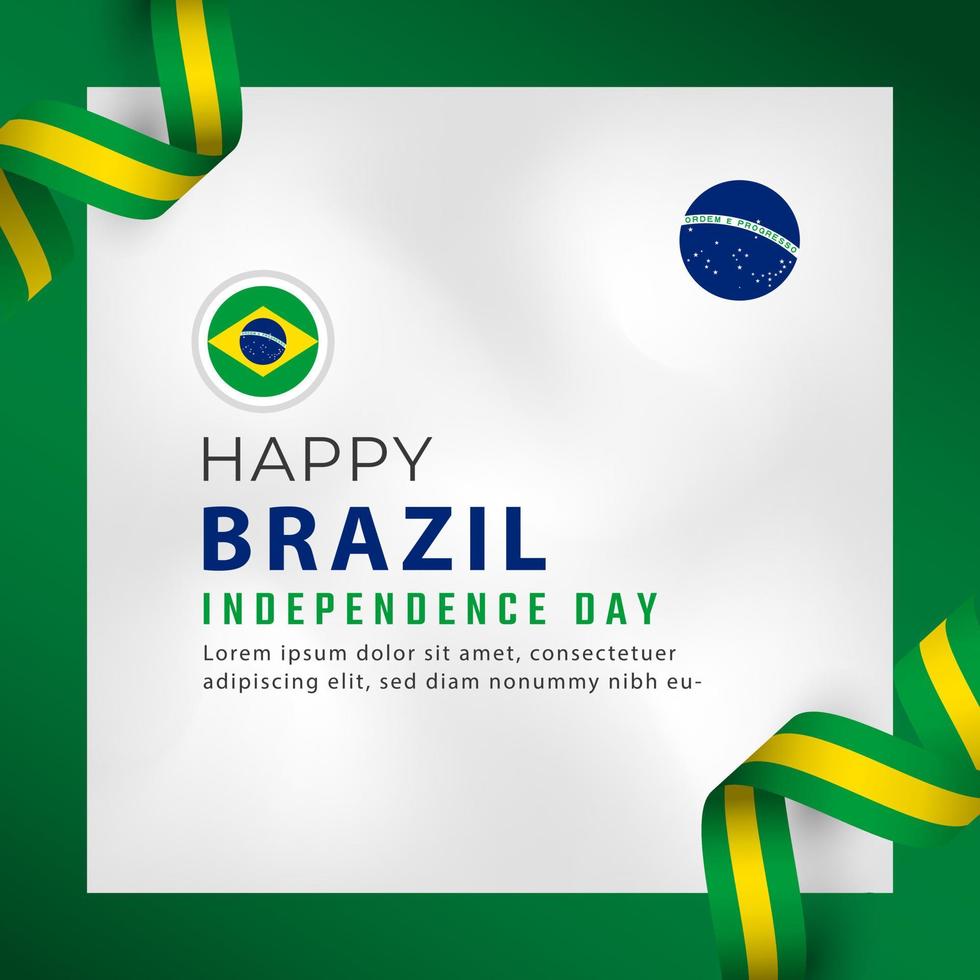 gelukkige dag van de onafhankelijkheid van Brazilië 7 september viering vectorillustratie ontwerp. sjabloon voor poster, banner, reclame, wenskaart of printontwerpelement vector