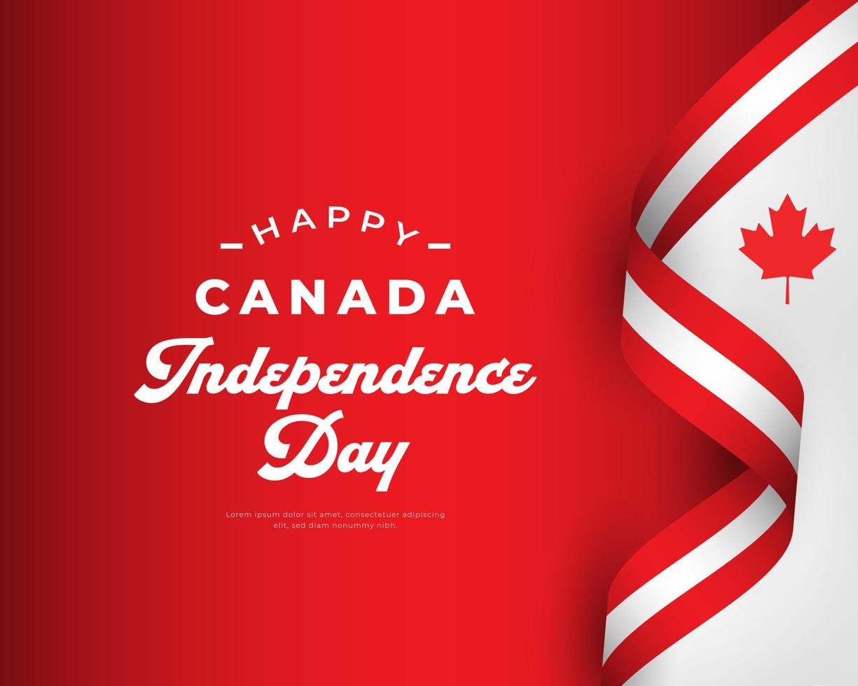 gelukkige dag van de onafhankelijkheid van canada 1 juli viering vectorillustratie ontwerp. sjabloon voor poster, banner, reclame, wenskaart of printontwerpelement vector