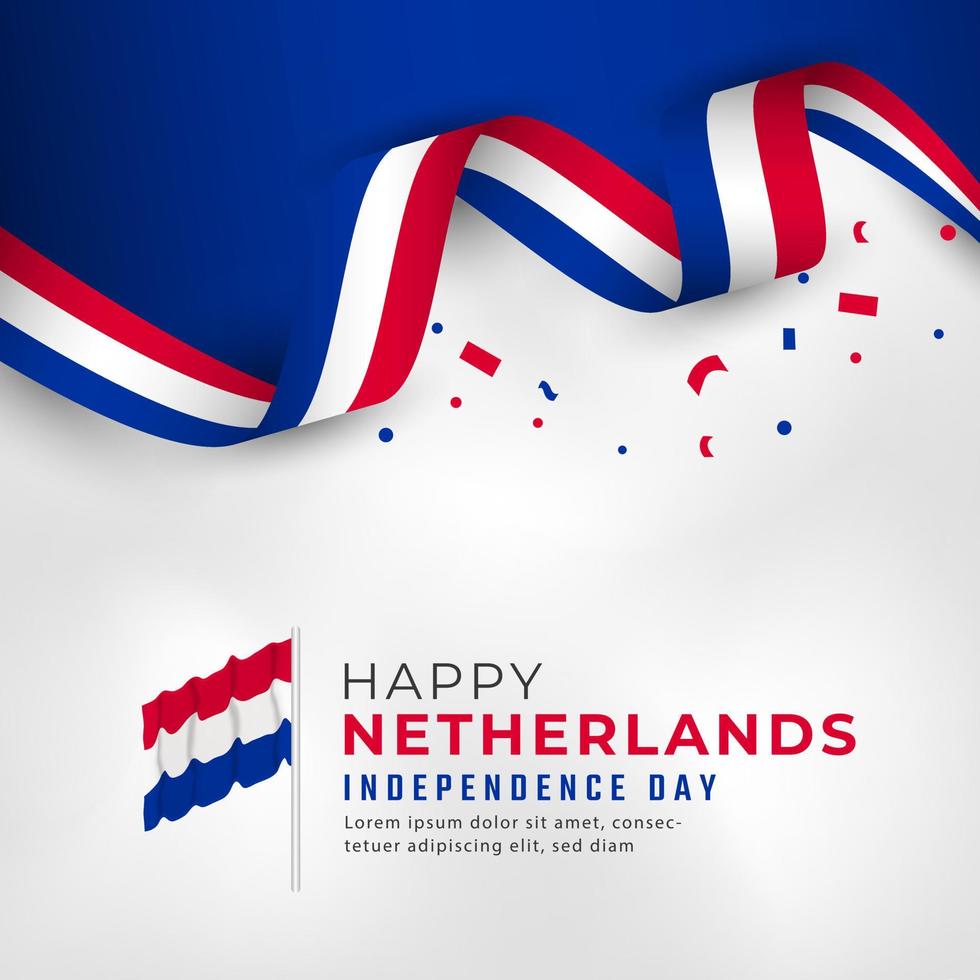 gelukkige dag van de onafhankelijkheid van nederland 26 juli viering vectorillustratie ontwerp. sjabloon voor poster, banner, reclame, wenskaart of printontwerpelement vector