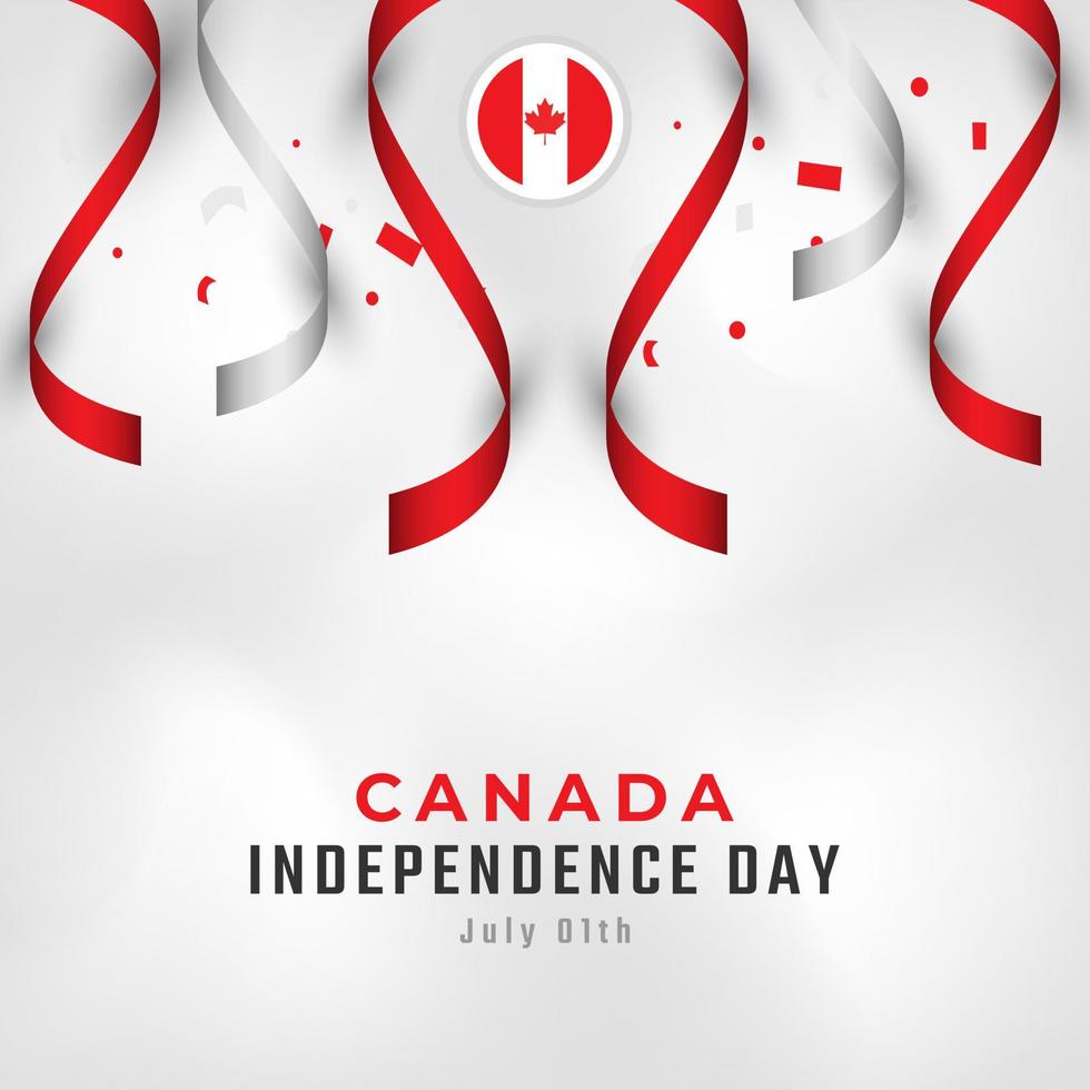 gelukkige dag van de onafhankelijkheid van canada 1 juli viering vectorillustratie ontwerp. sjabloon voor poster, banner, reclame, wenskaart of printontwerpelement vector