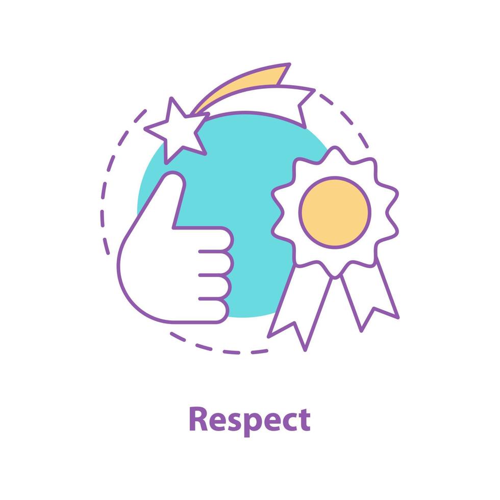 respecteer concept icoon. kwaliteit idee dunne lijn illustratie. prestatie. beste keuze. vector geïsoleerde overzichtstekening