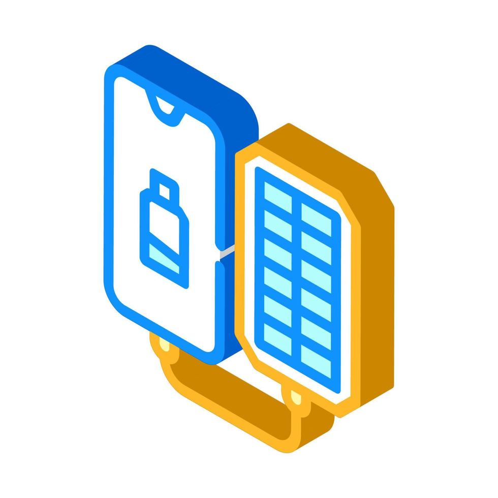draagbare zonnelader isometrische pictogram vectorillustratie vector