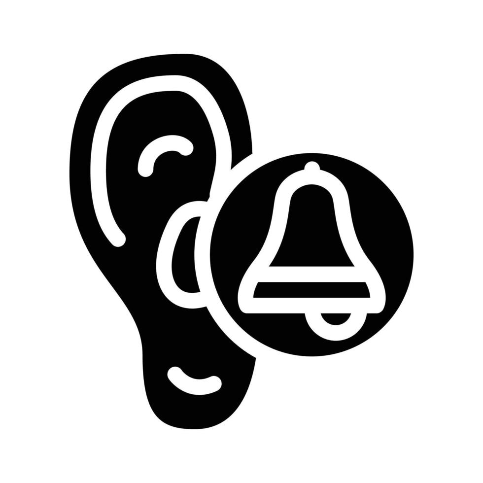 oor horen bel geluid glyph pictogram vectorillustratie vector