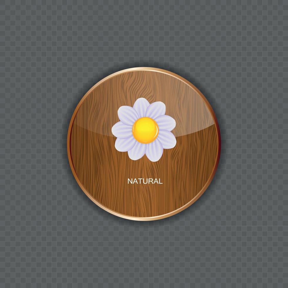 bloem hout applicatie iconen vector illustratie