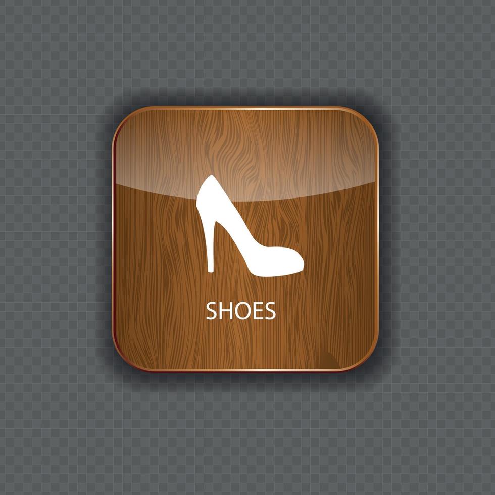 schoenen hout toepassingspictogrammen vector