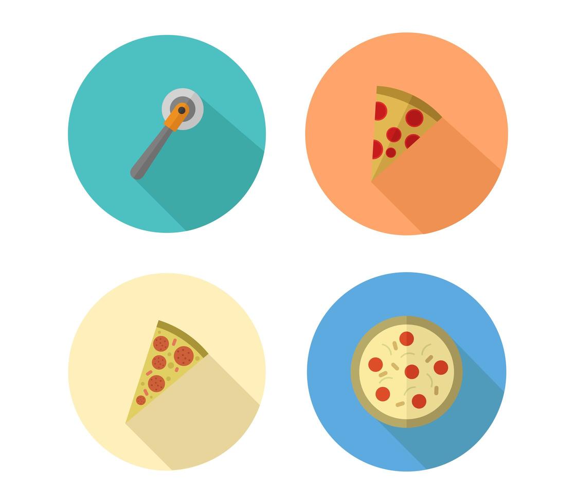 set van pizza iconen vector