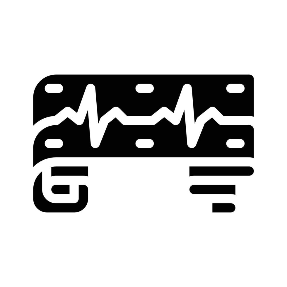 hart cardiogram glyph pictogram vector illustratie teken