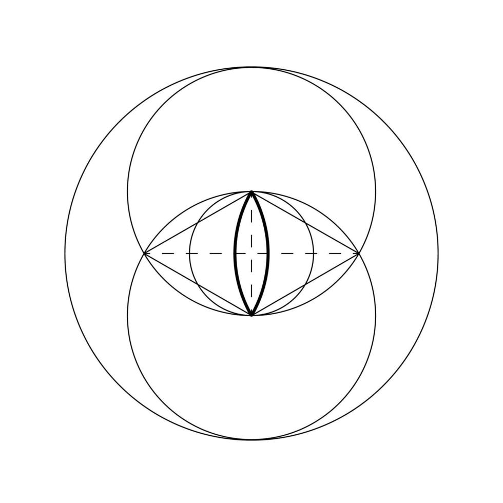 vesica piscis symbool van heilige geometrie, vectorillustratie vector