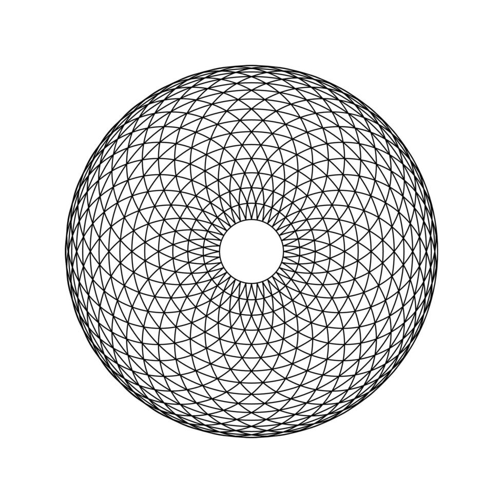 torus yantra, hypnotiserend oog. heilige geometrie vectorillustratie vector