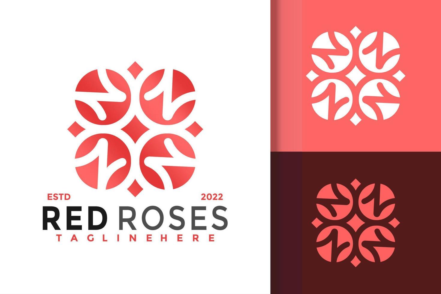 n rode rozen modern logo vector ontwerpsjabloon