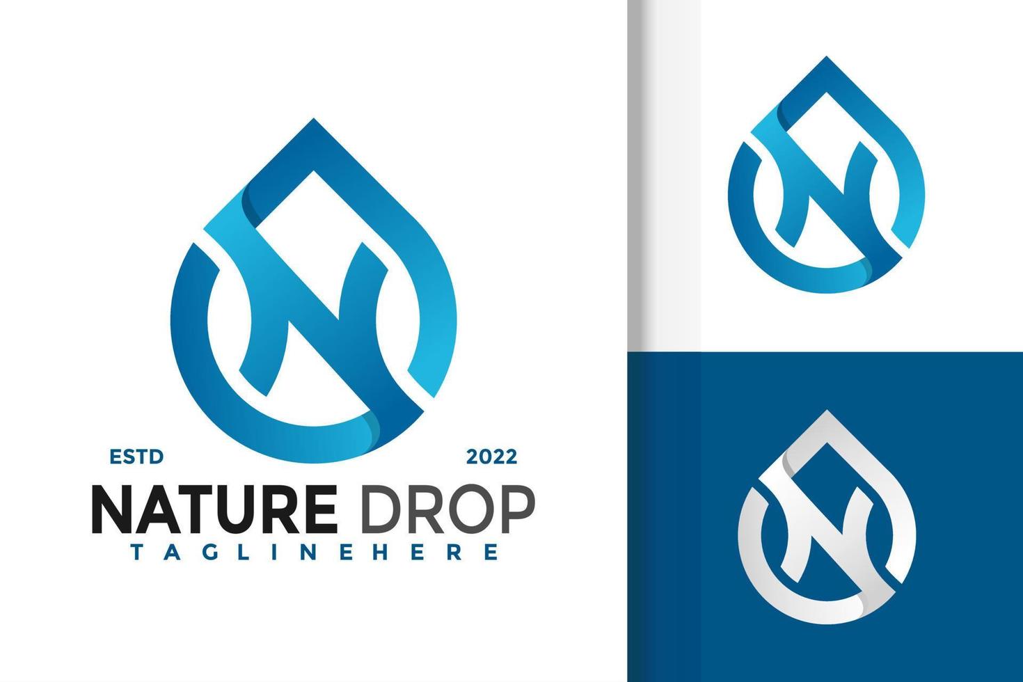 letter n natuur drop modern logo vector ontwerpsjabloon