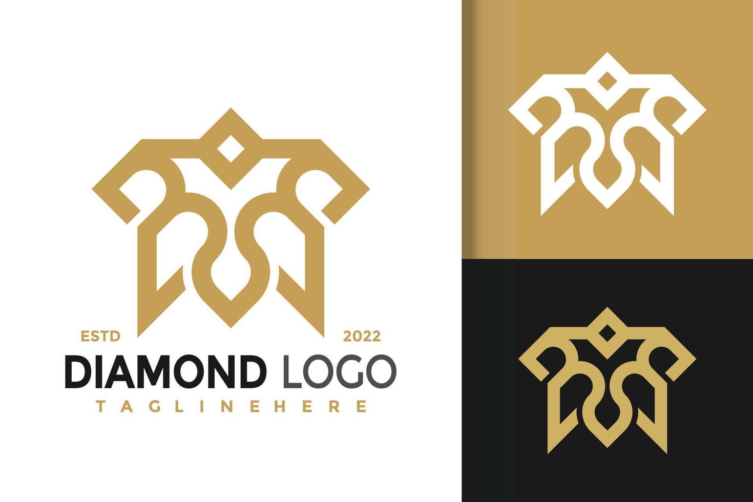 letter b diamant modern logo vector ontwerpsjabloon