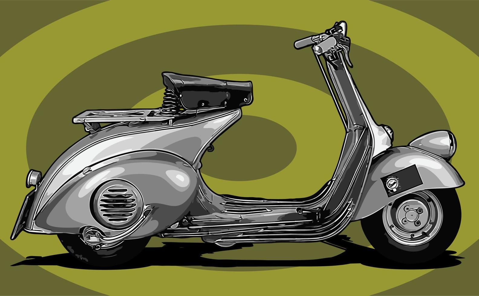 vintage scooter zilver kleur ... vector