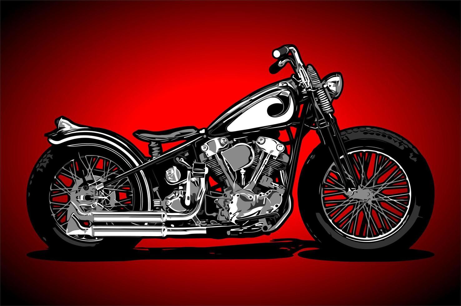 monochrome aangepaste motorfiets ... vector