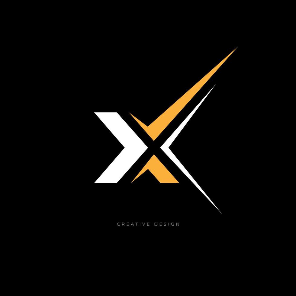 letter branding x negatief ruimte creatief logo vector