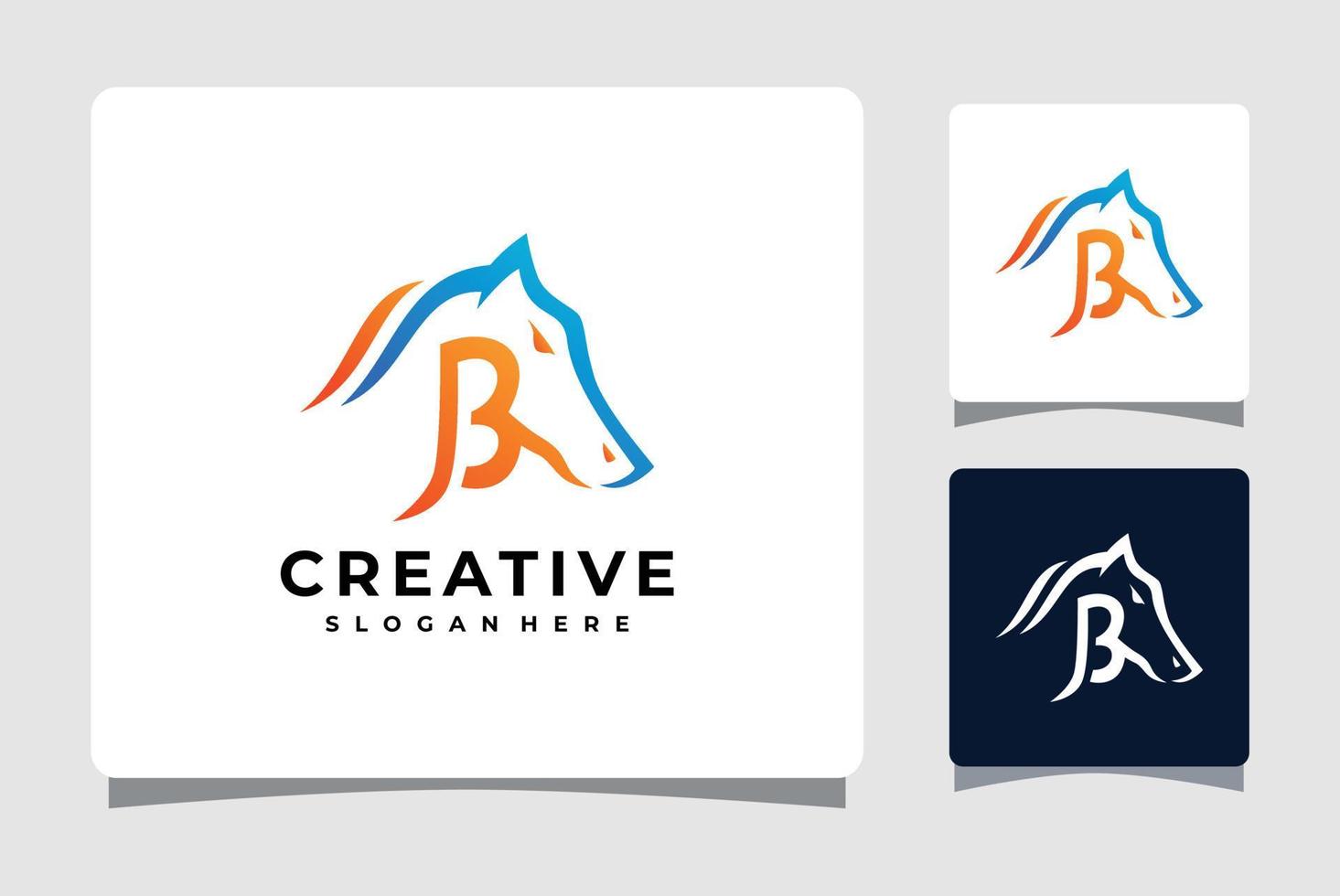 letter b paard logo sjabloon met inspiratie voor visitekaartjes vector