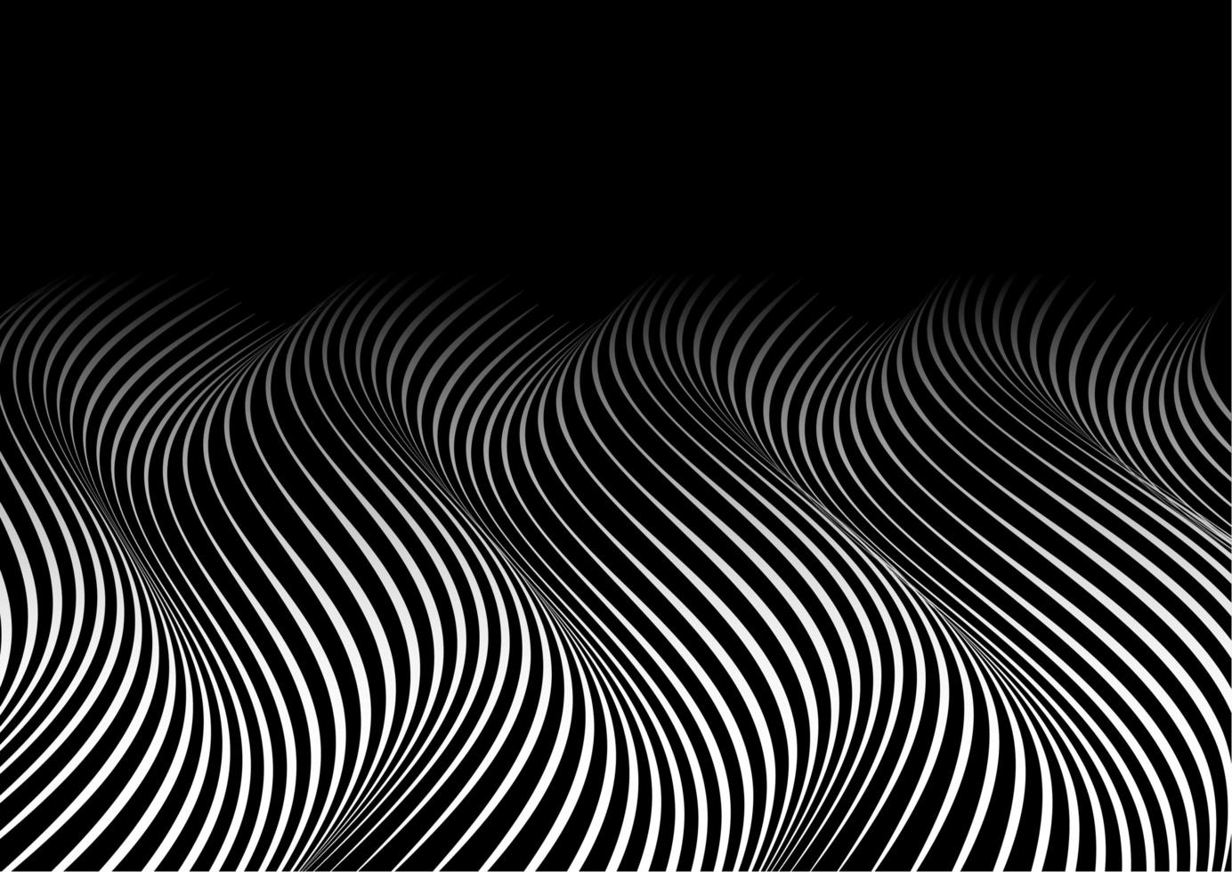 abstract gebogen lijnenontwerp in zwart-wit vector
