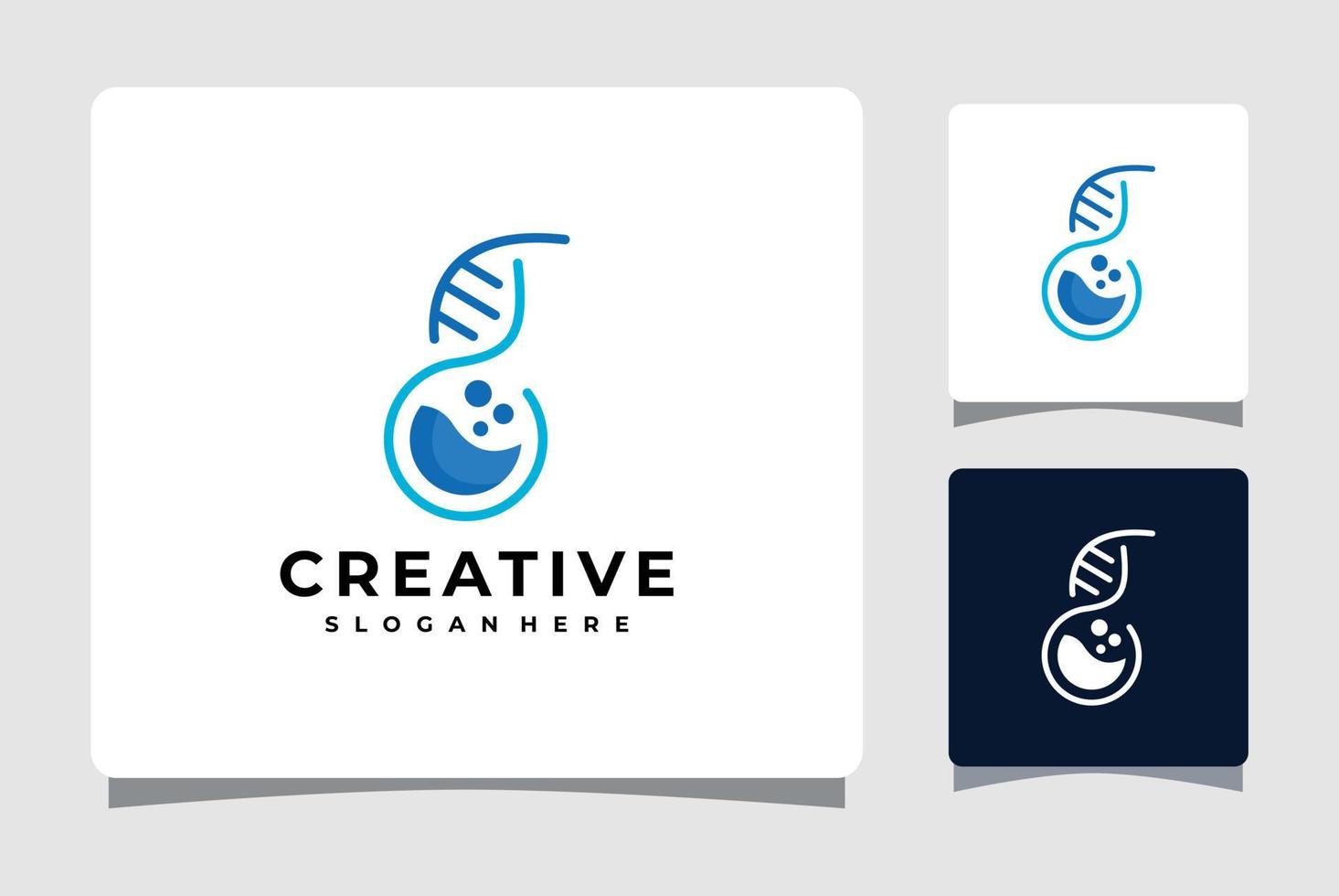 dna lab-logosjabloon met inspiratie voor het ontwerpen van visitekaartjes vector